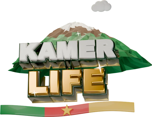 Kamer Life logo: Mount Cameroon and the Cameroon flag